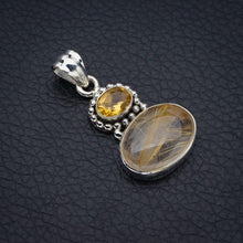 StarGems  Natural Golden Rutile CitrineHandmade 925 Sterling Silver Pendant 1.25" F3934