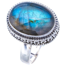 StarGems  Natural Labradorite Handmade 925 Sterling Silver Ring 10.25 F0167