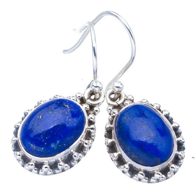 StarGems  Natural Lapis Lazuli Handmade 925 Sterling Silver Earrings 1.25