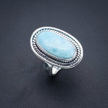 StarGems  Natural Larimar Handmade 925 Sterling Silver Ring 6 F0216