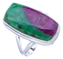 StarGems® Natural Ruby Zoisite Handmade 925 Sterling Silver Ring 7.75 F1328