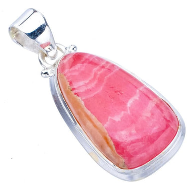 StarGems® Natural Rhodochrosite Handmade 925 Sterling Silver Pendant 1.5