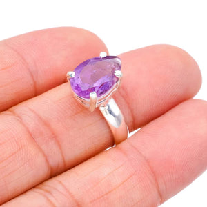 StarGems  Natural Amethyst Handmade 925 Sterling Silver Ring 6.75 F2900