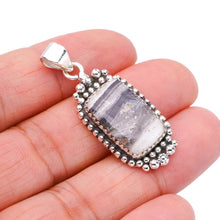 StarGems  Natural Zebra Calcite Handmade 925 Sterling Silver Pendant 1.75" F4579