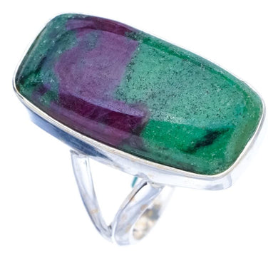 StarGems  Natural Ruby Zoisite Handmade 925 Sterling Silver Ring 7.75 F1648