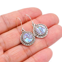 StarGems  Natural Abalone Shell Handmade 925 Sterling Silver Earrings 1.25" F6431