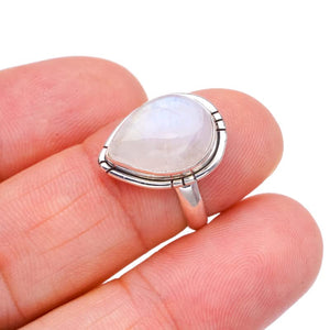 StarGems® Natural Moonstone Handmade 925 Sterling Silver Ring 5 F2590