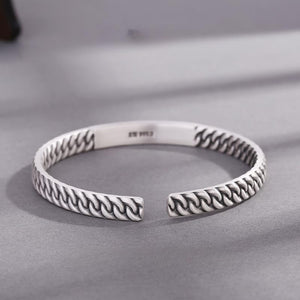 StarGems  Opening Carved Leaf Twisted Band Handmade 999 Sterling Silver Bangle Cuff Bracelet For Women Cb0073