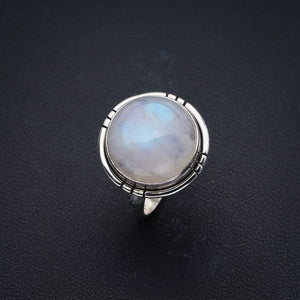 StarGems® Natural Moonstone Handmade 925 Sterling Silver Ring 5 F0657