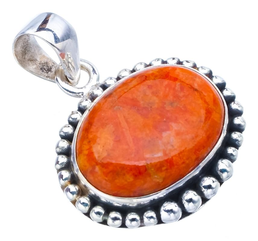 StarGems  Natural Calcite Handmade 925 Sterling Silver Pendant 1