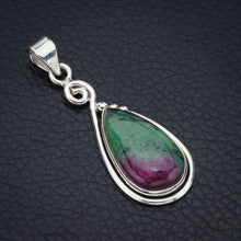 StarGems  Natural Ruby Zoisite Handmade 925 Sterling Silver Pendant 1.75" F4641