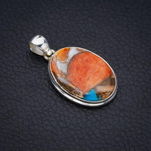 StarGems  Natural Copper Chalcedony Handmade 925 Sterling Silver Pendant 1.5" F3755