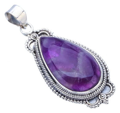 StarGems® Natural Chevron Amethyst Handmade 925 Sterling Silver Pendant 1.75