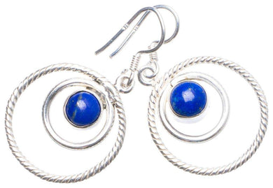 StarGems® Natural Lapis Lazuli Handmade Unique 925 Sterling Silver Earrings 1.5