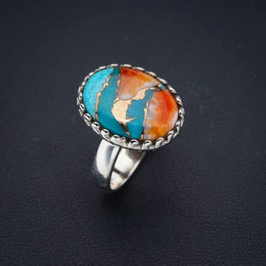 StarGems® Natural Copper Chalcedony Handmade 925 Sterling Silver Ring 7.5 F1156