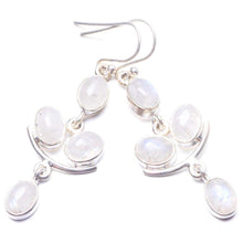 StarGems  Natural Moonstone Handmade Unique 925 Sterling Silver Earrings 2" Y3708