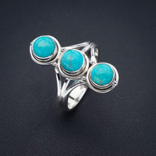 StarGems  Natural Turquoise Handmade 925 Sterling Silver Ring 7.75 F0407