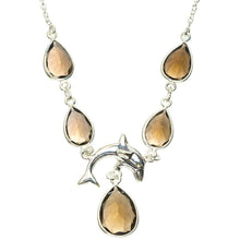 StarGems  Natural Smoky Quartz Handmade Unique 925 Sterling Silver Necklace 16.75+1.5" A3162