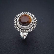 StarGems® Natural Tiger Eye Handmade 925 Sterling Silver Ring 8.5 F1129