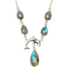 StarGems  Natural Blue Fire Labradorite Handmade Unique 925 Sterling Silver Necklace 16.5+1.25" A3165