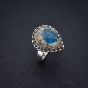 StarGems  Natural K2 Azurite Handmade 925 Sterling Silver Ring 7 F0974