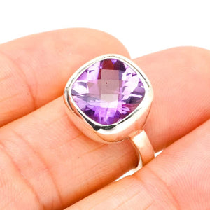 StarGems® Natural Amethyst Handmade 925 Sterling Silver Ring 6 E9273