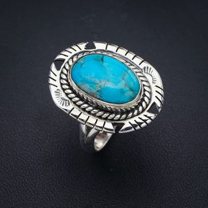 StarGems® Natural Turquoise Pigeon Handmade 925 Sterling Silver Ring 8 F2321