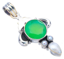 StarGems  Natural Chalcedony River PearlHandmade 925 Sterling Silver Pendant 1.75" F4736