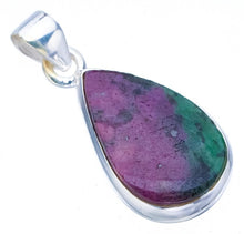 StarGems  Natural Ruby Zoisite Handmade 925 Sterling Silver Pendant 1.25" F4633