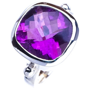 StarGems  Natural Amethyst Handmade 925 Sterling Silver Ring 5.75 E9222