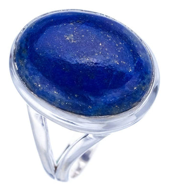 StarGems  Natural Lapis Lazuli Handmade 925 Sterling Silver Ring 7 F1815