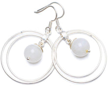 StarGems  Natural Moonstone Handmade Unique 925 Sterling Silver Earrings 1.75" X5056