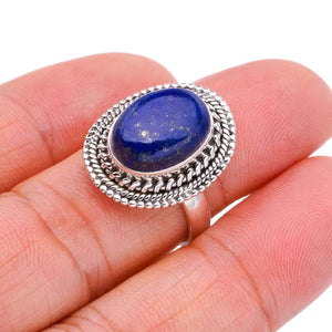 StarGems  Natural Lapis Lazuli Handmade 925 Sterling Silver Ring 7.25 F1806