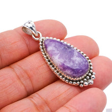 StarGems  Natural Purple Lepidolite Handmade 925 Sterling Silver Pendant 1.75" F4047