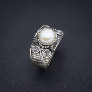 StarGems  Natural River Pearl Handmade 925 Sterling Silver Ring 8.5 F2095