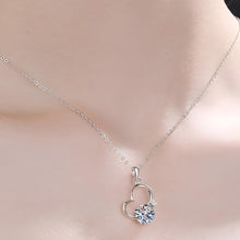 StarGems® "Love Heart-Shape 2ct Moissanite 925 Silver Platinum Plated Necklace 40+5cm NX016
