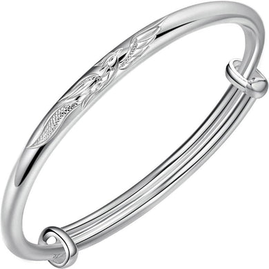 StarGems® Adjustable Phoenix Handmade 999 Sterling Silver Bangle Bracelet For Women Cb0220