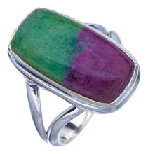 StarGems  Natural Ruby Zoisite Handmade 925 Sterling Silver Ring 8.5 F1647