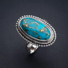 StarGems® Natural Copper Turquoise Handmade 925 Sterling Silver Ring 7.75 E9372