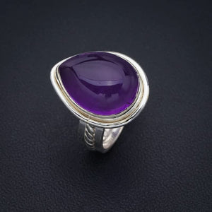 StarGems® Natural Amethyst Handmade 925 Sterling Silver Ring 6.25 F2877