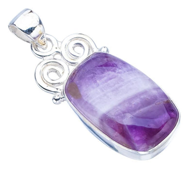 StarGems® Natural Chevron Amethyst Handmade 925 Sterling Silver Pendant 1.5