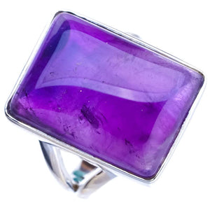 StarGems  Natural Amethyst Handmade 925 Sterling Silver Ring 7.75 E9168