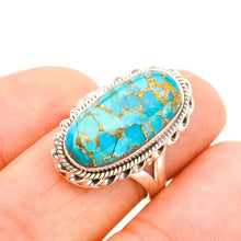 StarGems  Natural Copper Turquoise Handmade 925 Sterling Silver Ring 6.75 E9382