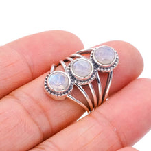 StarGems® Natural Moonstone Handmade 925 Sterling Silver Ring 5.75 F0773