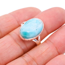 StarGems  Natural Larimar Handmade 925 Sterling Silver Ring 9 F0848