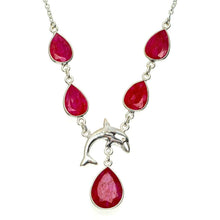 StarGems  Natural Cherry Ruby Handmade Unique 925 Sterling Silver Necklace 16.5+1.25" A3183