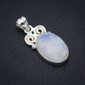 StarGems  Natural Moonstone Handmade 925 Sterling Silver Pendant 1.5" F5070