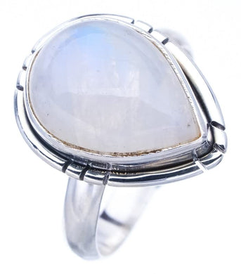 StarGems® Natural Moonstone Handmade 925 Sterling Silver Ring 5.75 F0702