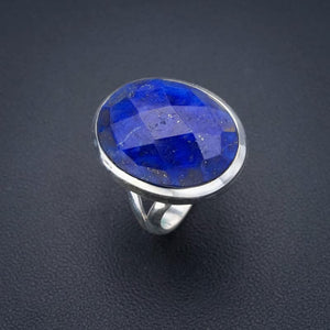 StarGems® Natural Lapis Lazuli Handmade 925 Sterling Silver Ring 5.25 F0055