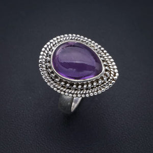 StarGems  Natural Amethyst Handmade 925 Sterling Silver Ring 8.25 F2890